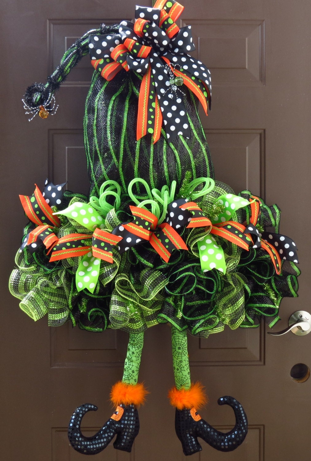 Halloween Deco Mesh Wreath Witch's Hat Deco Mesh Wreath