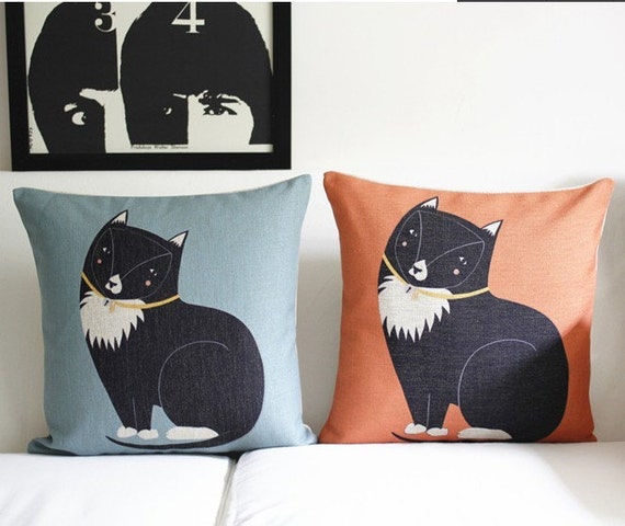 ikea black cat pillow