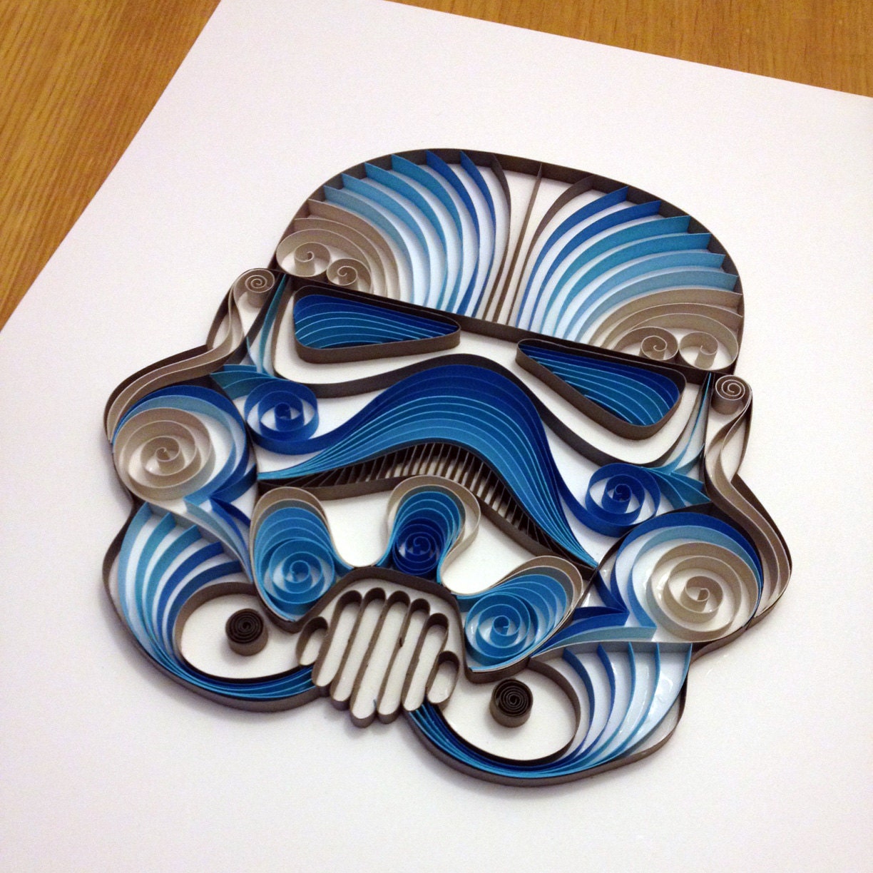 Star Wars quilling artQuilled Storm Trooper Helmet BLUE
