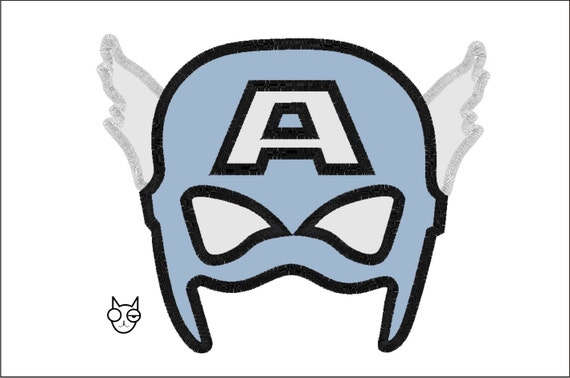 Captain America Mask 5 sizes Applique Designs by DCDigitizing