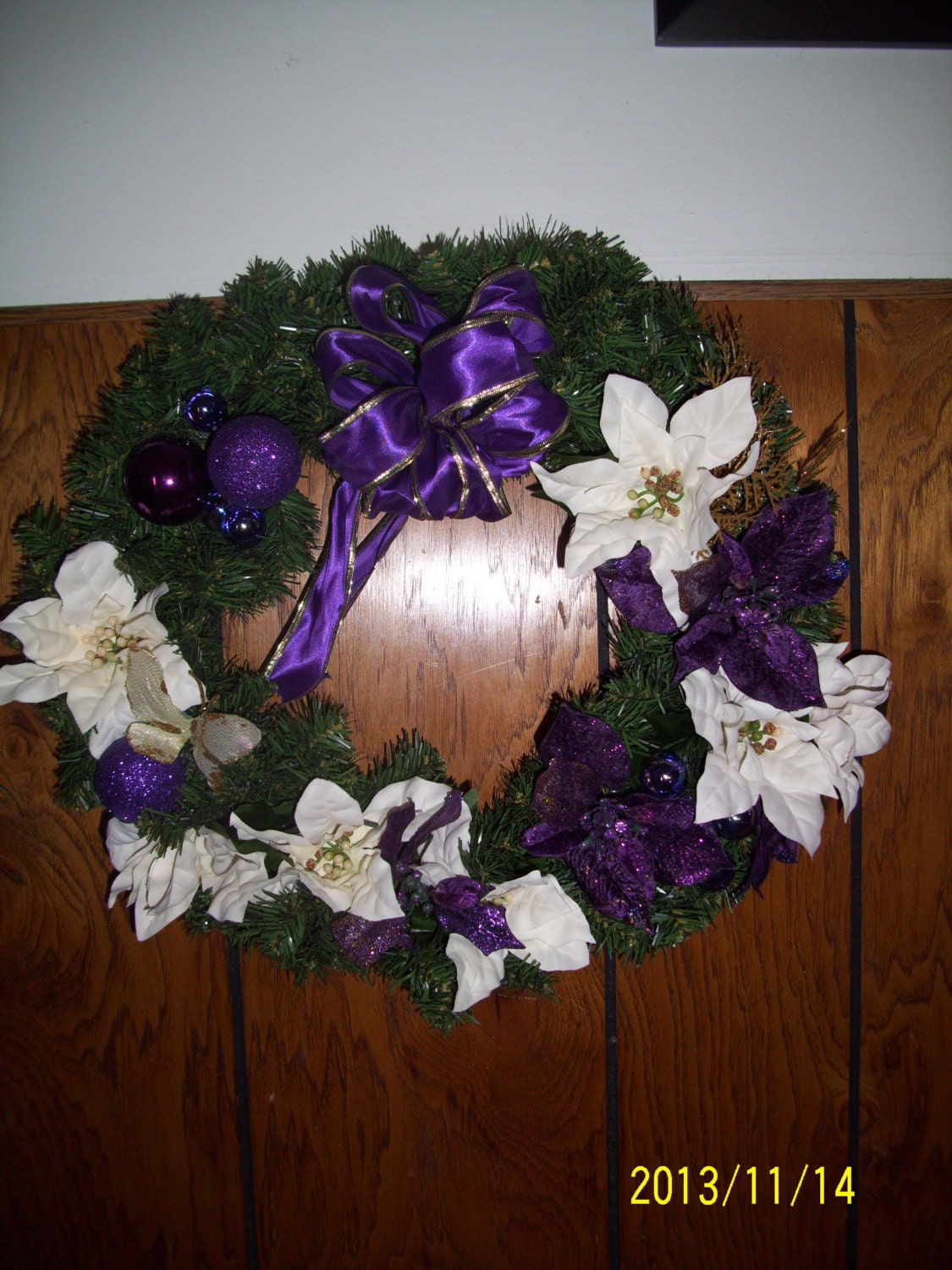 Purple and White Wreath