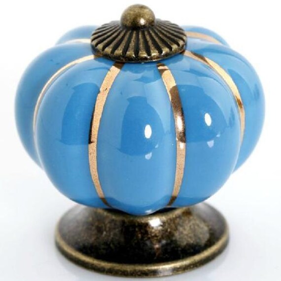 Dresser Knob Blue / Drawer Knobs Pulls Handles Turquoise Blue