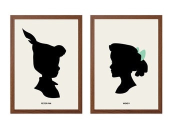 PETER PAN | And Wendy Darling Poster : Walt Disney Modern Illustration Retro Art Wall Decor Print