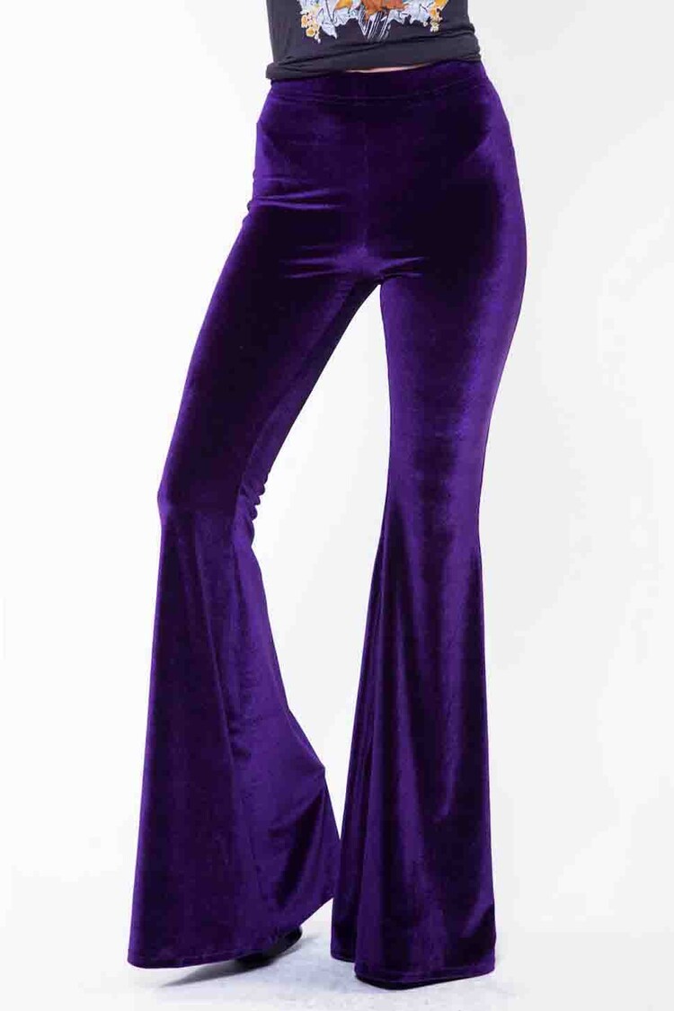 Wisteria Purple Velvet Bell Bottoms by SpanishThreads on Etsy