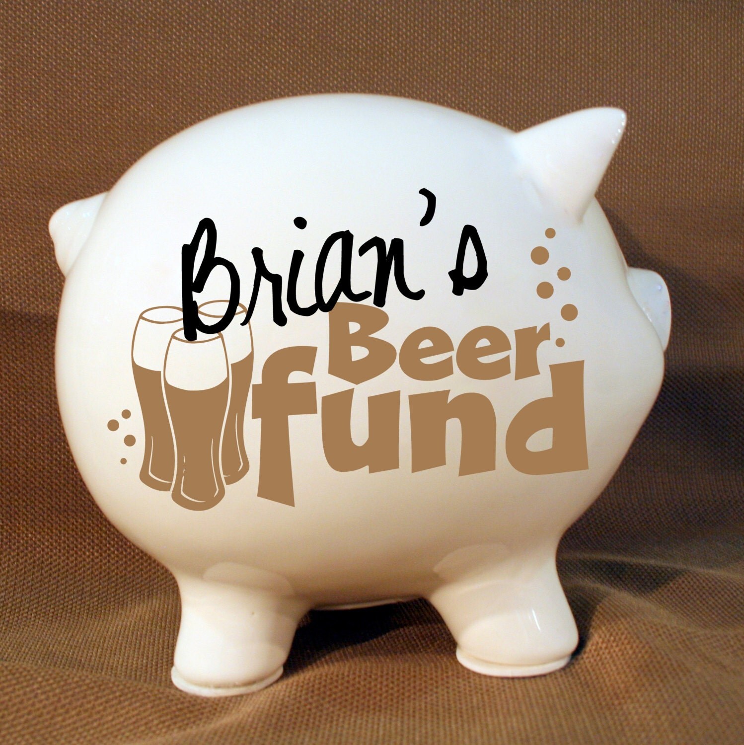 Men's Gift Beer Personalized Piggy Bank Beer Fund