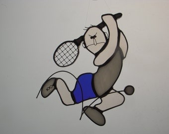 Stained Glass Suncatcher - Tennis Man (309)