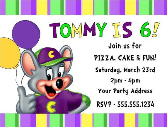 Chuck E Cheese Birthday Invitation Template 9