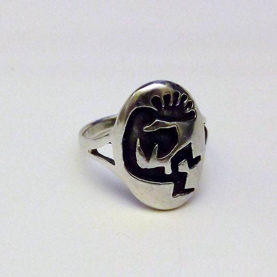 Sterling Silver Kokopelli Native American Ring Size 7.5
