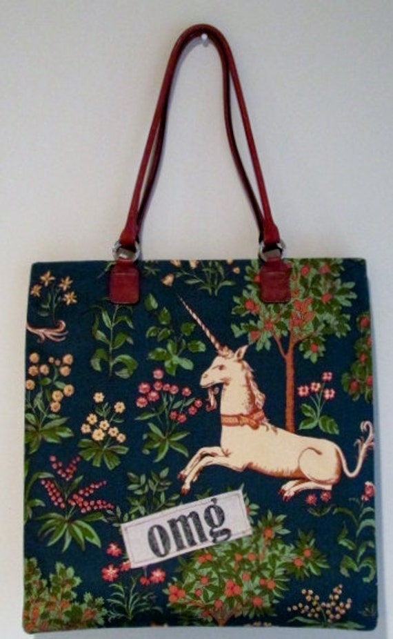 city tote in signature canvas with unicorn