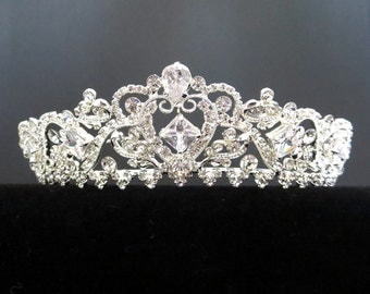 Bridal tiara, Gold Wedding tiara, Wedding headpiece, Silver Bridal tiara, Gold bridal headpiece, Bridal headband, Rhinestone tiara