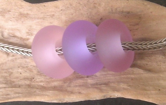 Items similar to Mid Pink Sea Glass Effect Handmade Lampwork European