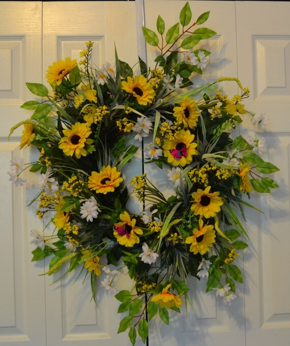 Summer Sunflower WreathOutdoor WreathSpring WreathGarden