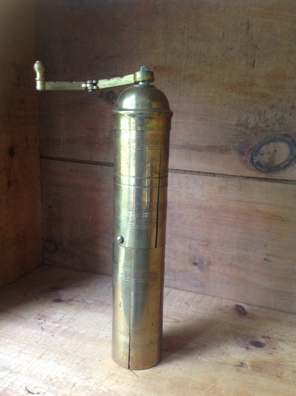 Antique Greek Brass Coffee Grinder by Trinityvintagemarket on Etsy