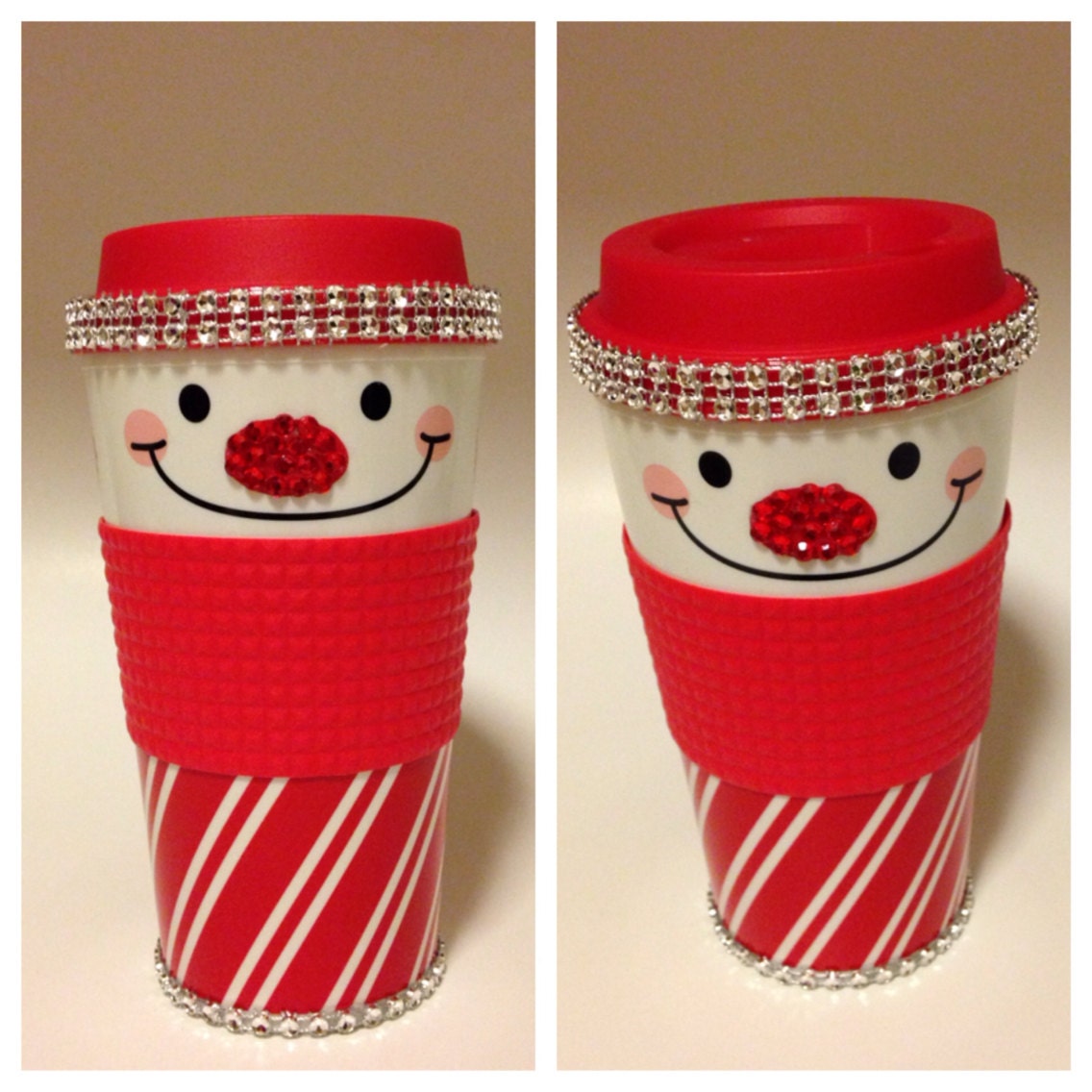 Snowman coffee cup by Tumblebling on Etsy