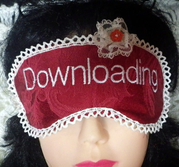 Embroidered Sleeping Mask, Red Eye Mask, Meditation Mask, Travel Eye Mask with lace