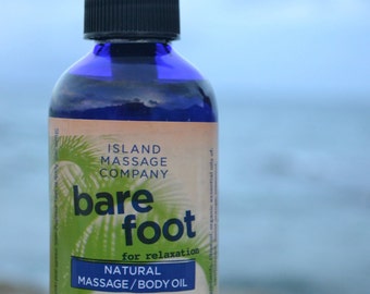 BAREFOOT 100% Natural & Organic Massage/Body Oil for Relaxation