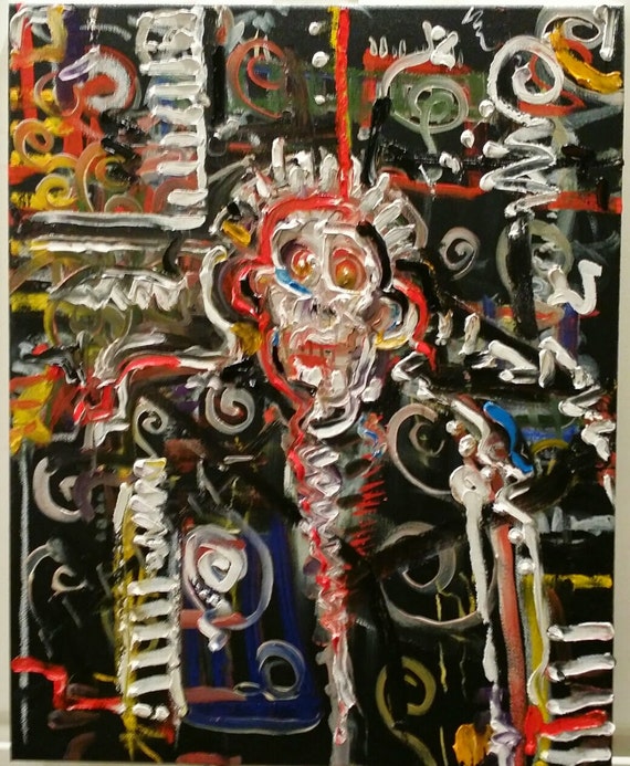 Skeleton Oil Painting Skull Decor by Matt Pecson Pop by MattPecson