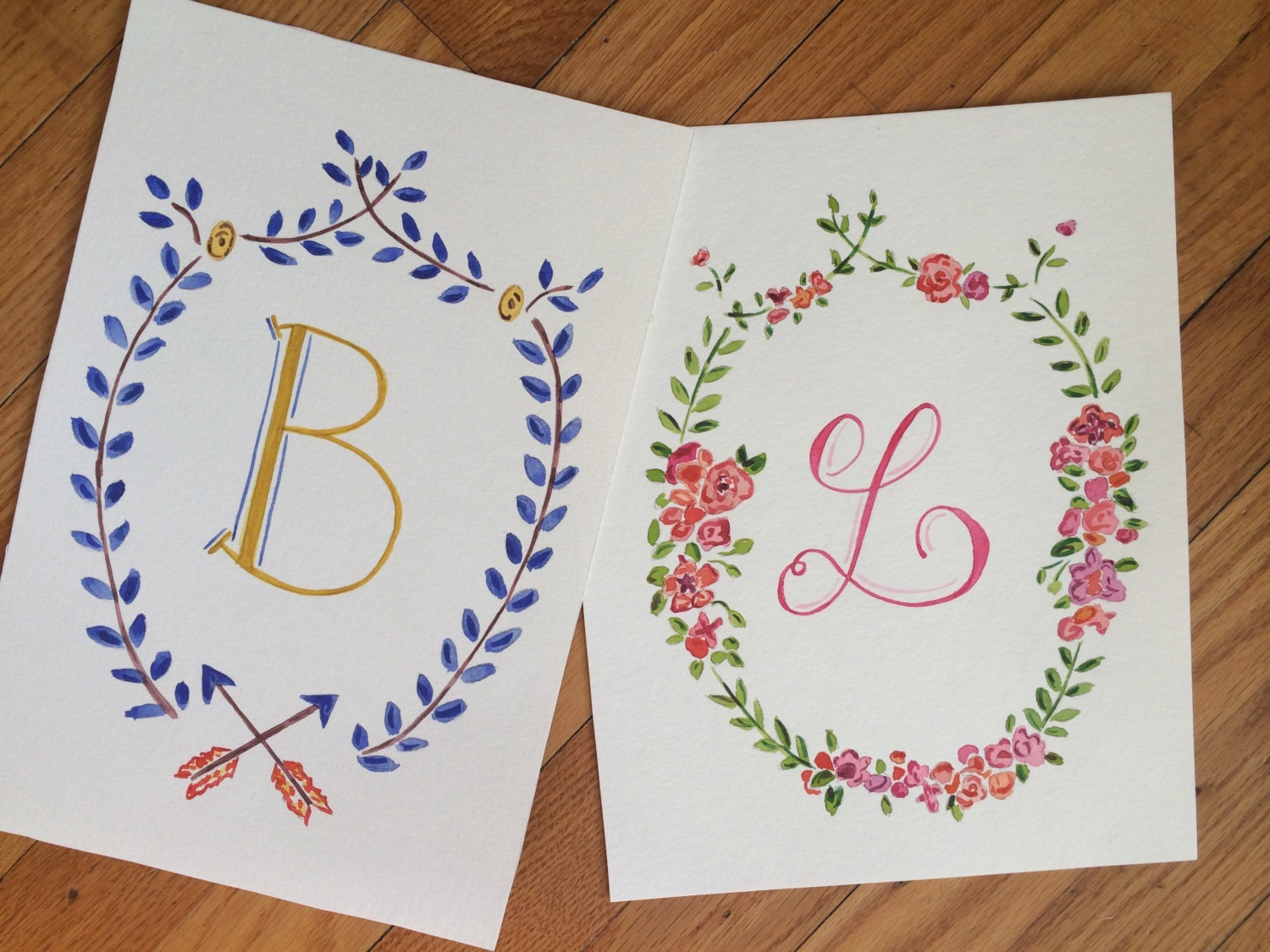 Custom Watercolor Monogram by GinaLangford on Etsy