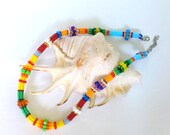 Multicolor Beaded Necklace-Bright Colorful Seed Bead Neclace-Ethnic Style-Cheerful Necklace-Necklace In Lot Of Colors