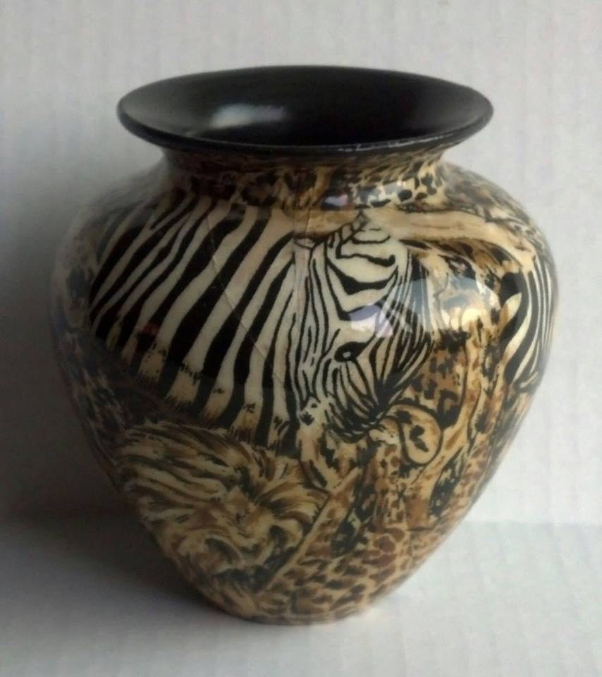 La Vie Safari/Animal Print Patchwork Vase // Safari La Vie