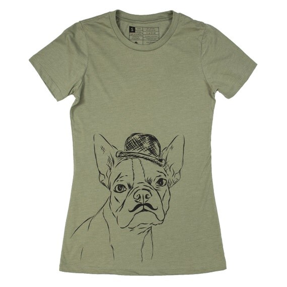 Items similar to Charles The Boston Terrier Bowler Hat Women's T-Shirt ...