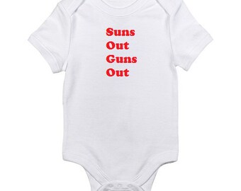 Suns Out Guns Out Customizable Baby Onesie