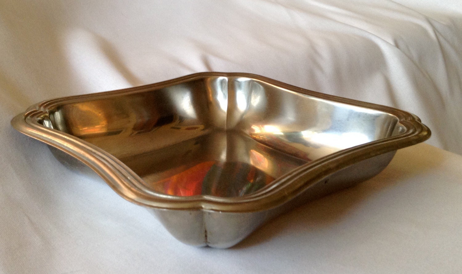 Vintage Stainless Steel Decorative Baking Dish 8 x 8 Made In