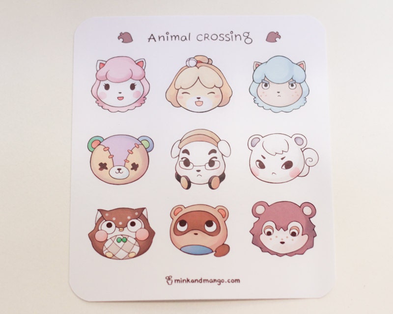 Animal Crossing Stickers by minkandmango on Etsy