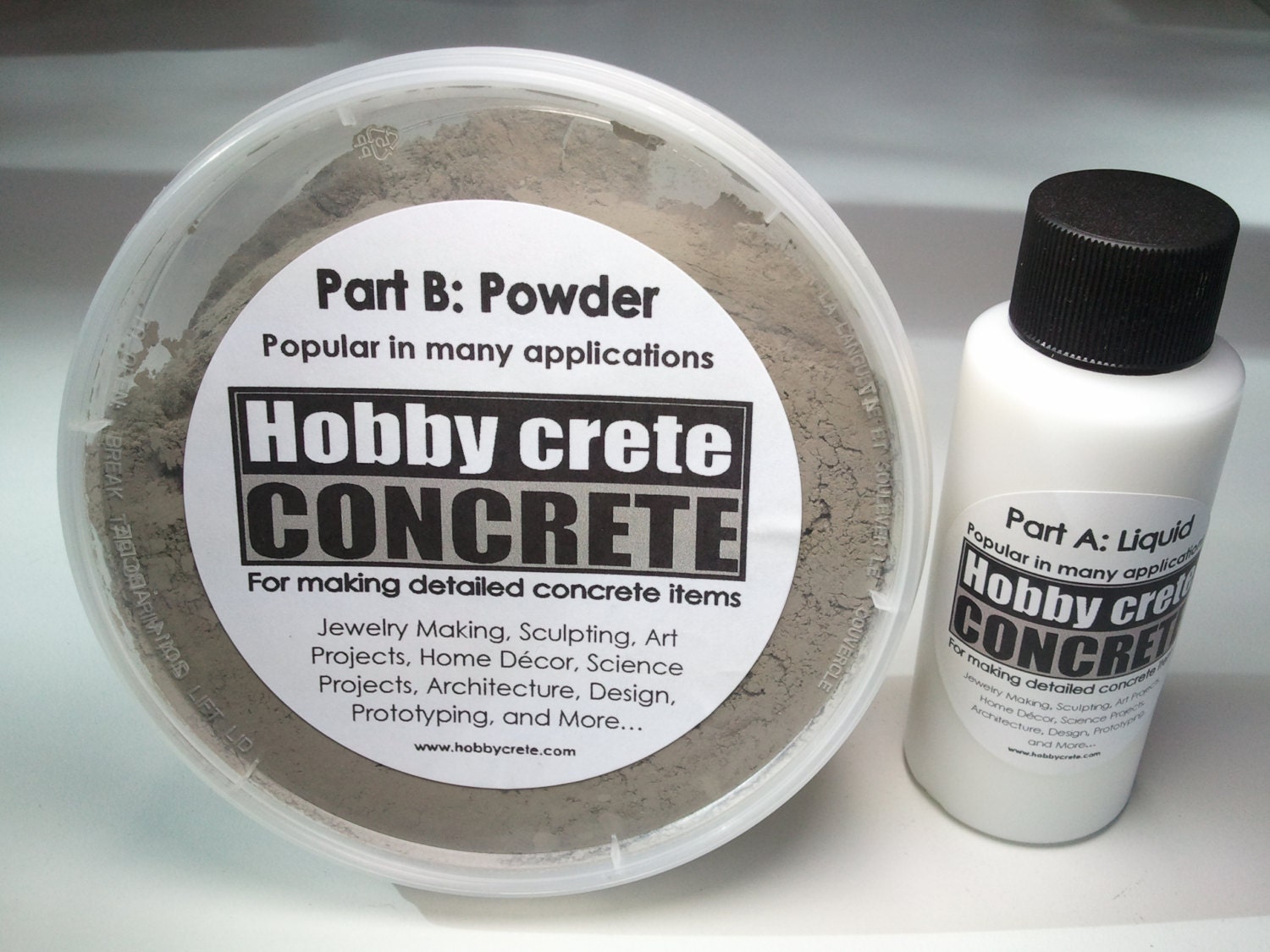Hobbycrete concrete mix 9 oz. kit for making concrete jewelry