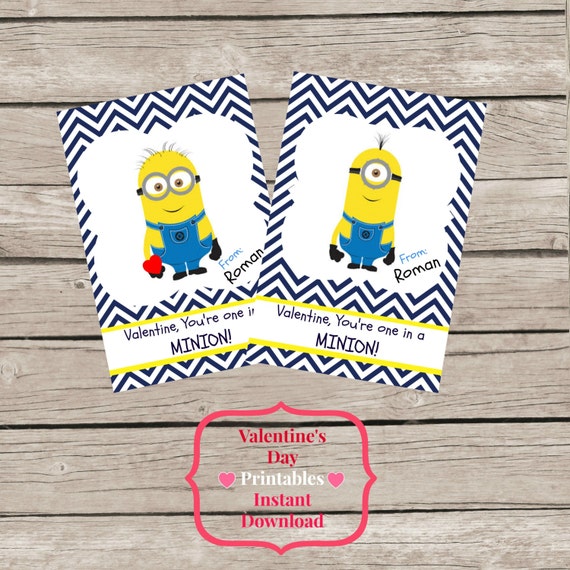 Items similar to Instant Download Minion Valentines Day ...