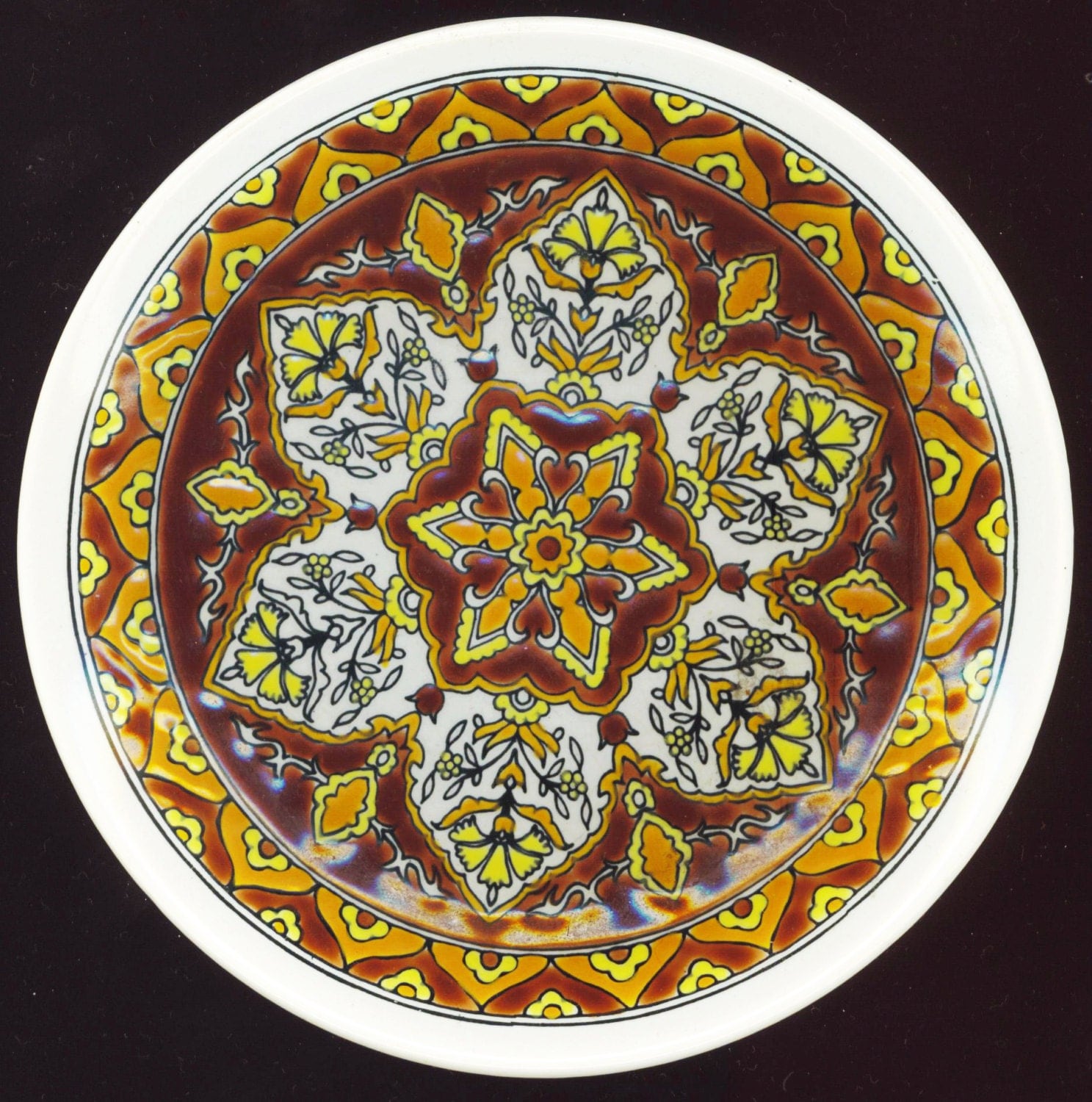 Vintage plate Made in Greece . Collectors Plate . Hand Painted