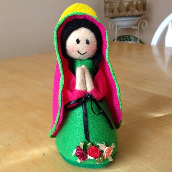 Felt Santitos (Handcrafted Felt Holy Saints) - Virgen de Guadalupe (Virgin of Guadalupe)