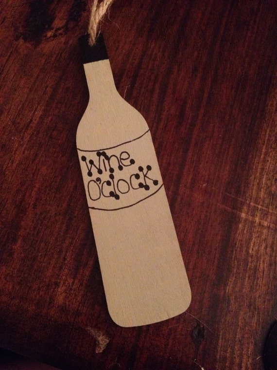 Handmade wine bottle shaped plaque sign door by PlaquesAplenty2014