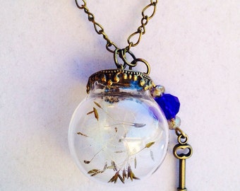 Dandelion Seeds, Terrarium Necklace, Dandelion, Keys