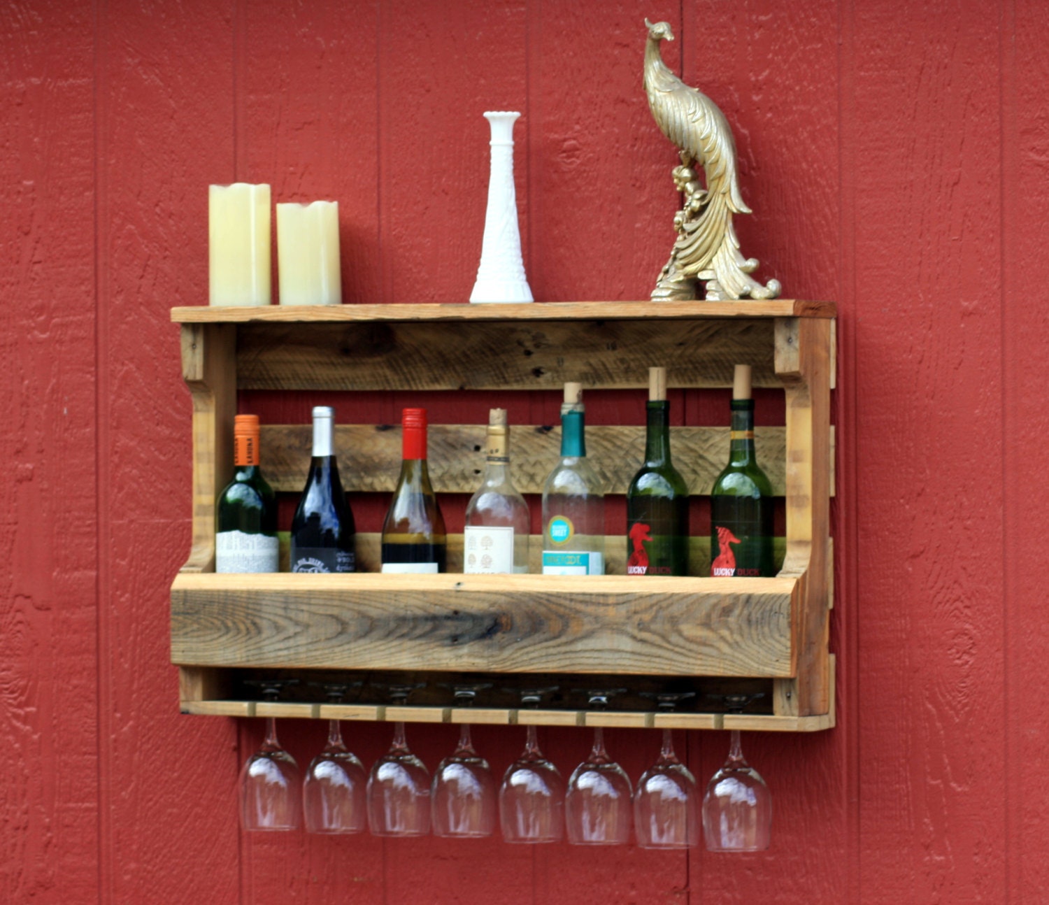 Oak Pallet Wine Rack