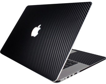 3M Black carbon Fiber, adhesive vinyl skin , Sticker for macbook Pro (front and Inside, no sides)