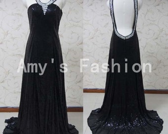 black one shoulder sparkle dress