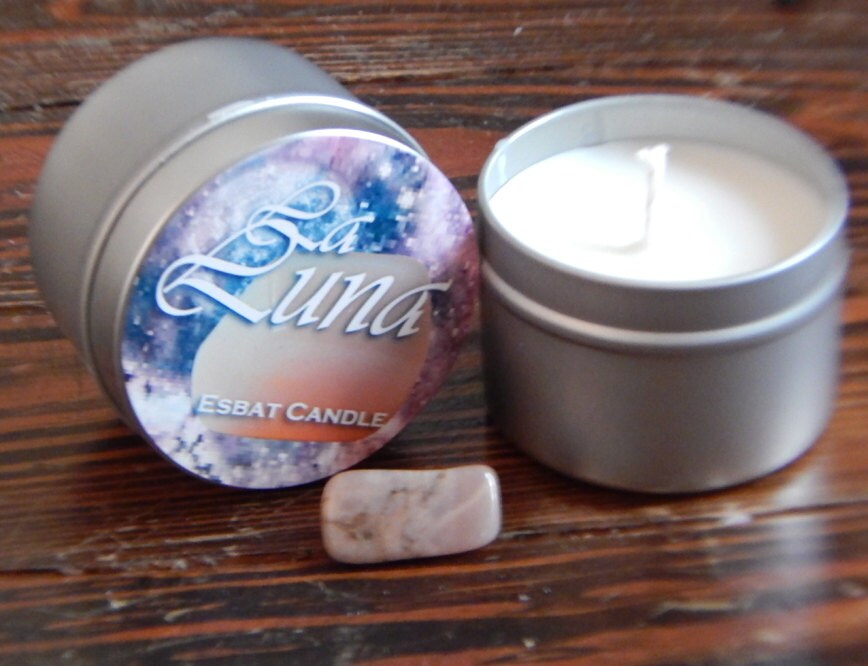 Moonstone Gemstone Candle Fresh Apple/Almond Scent Full