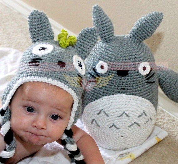 Totoro Crochet Hat & Amigurumi 2 piece set by PaxtonsPromise