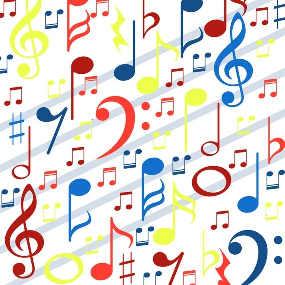 Items similar to Set of 19 Music Notes Brushes Hi