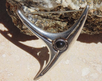 Sigi Pineda ~ Sterling Silver and Obsidian Brooch