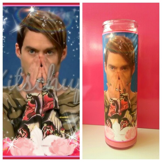 Stefon / celebrity prayer candle by KitschupCreations on Etsy