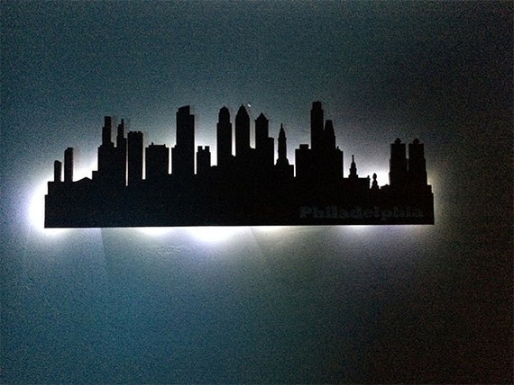Philadelphia Skyline Silhouette Philly Skyline Wood Cutout