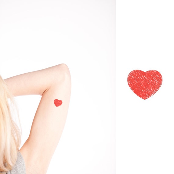 Items similar to Temporary tattoo heart on Etsy