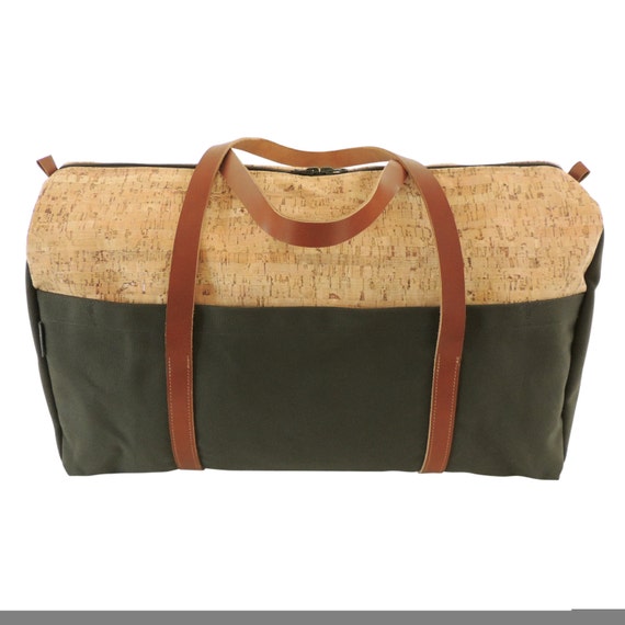 Cork and Canvas Weekender Bag/ Unisex Duffle Bag by SpicerBags