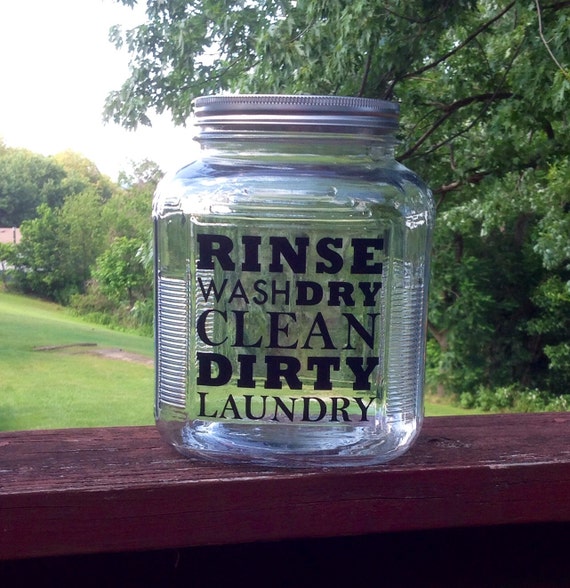 Homemade Laundry Soap Glass Jar Container 1 Gallon by PineHillPrim