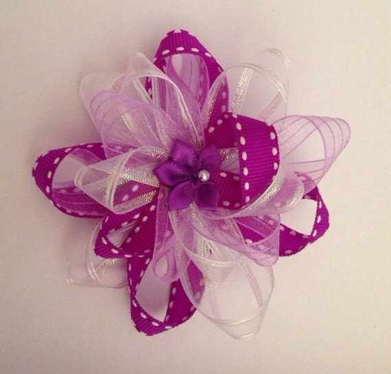 Items similar to Purple hair bow on Etsy