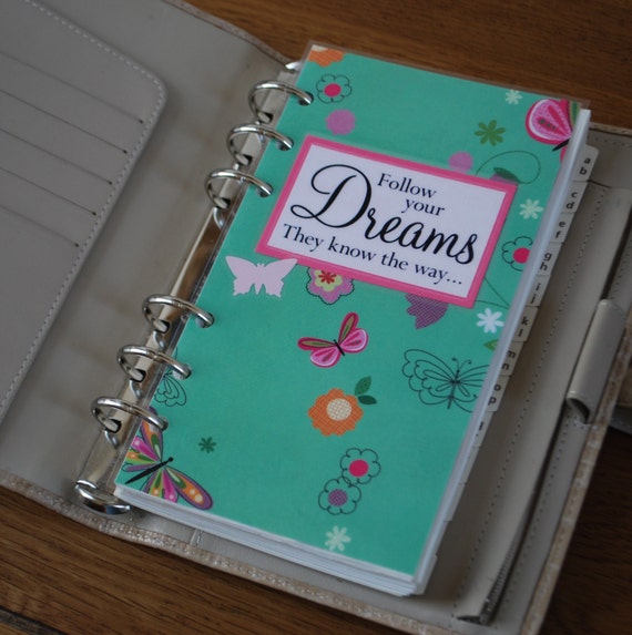 Filofax Dashboard/ Front Page Planner Inspirational Quote