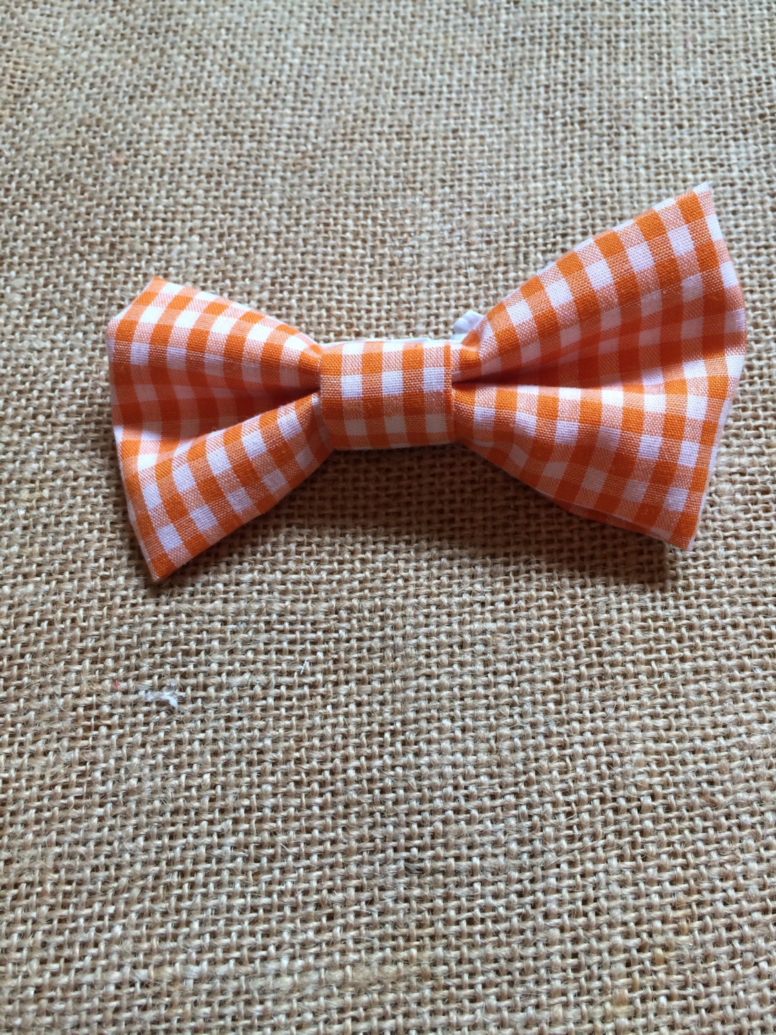 Baby Boy Bow Tie Bow Tie Orange Gingham by OurBabyThompsonLove