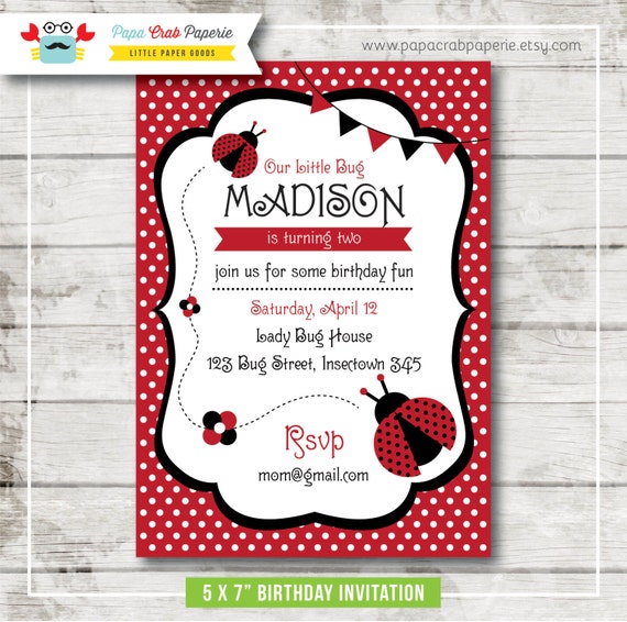 Homemade Ladybug Birthday Invitations 8